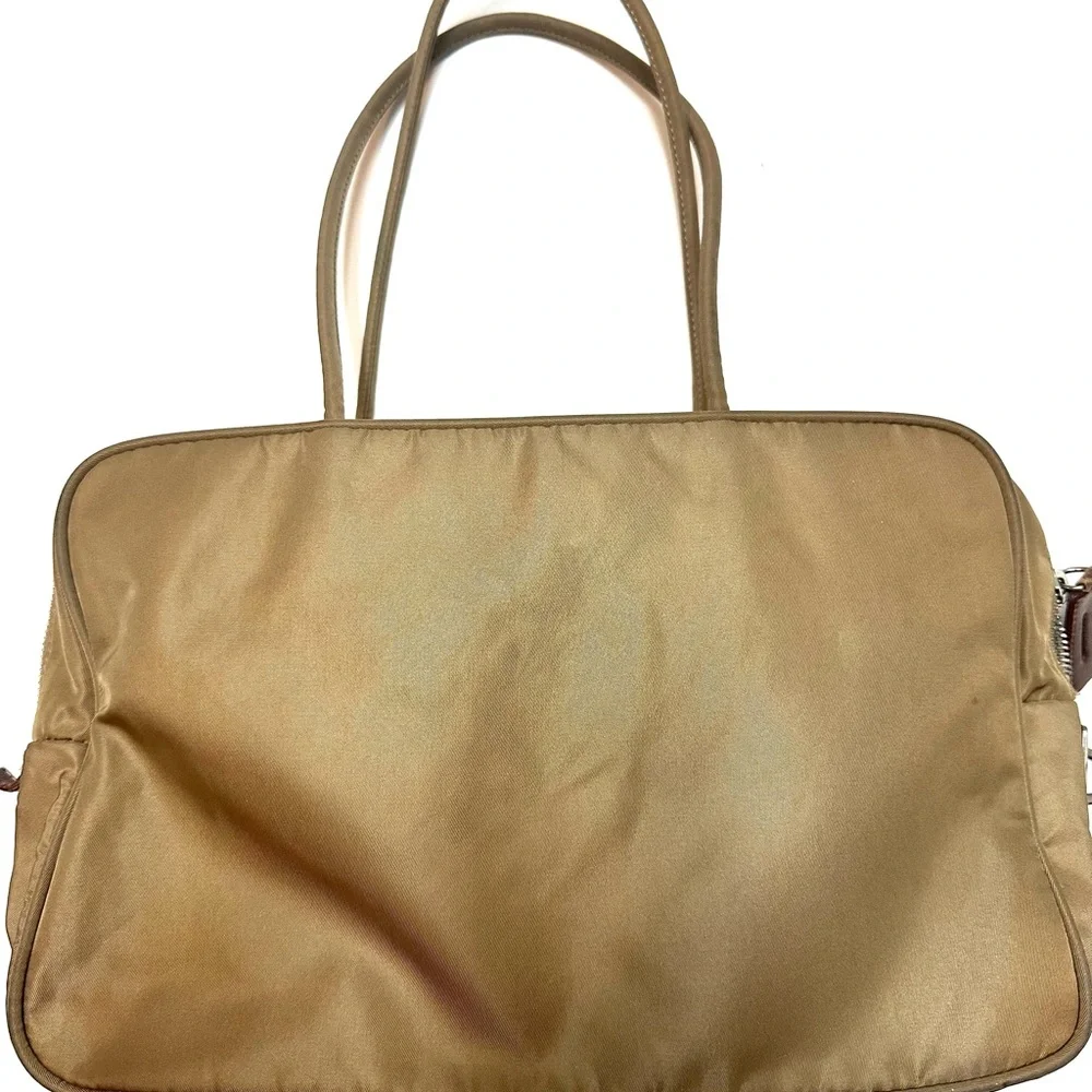 Prada Tessuto Nylon Tote in Khaki with Signature Triangle Logo - Picture 2 of 9
